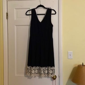 ModCloth navy and white lace trim dress